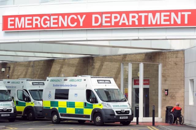 Picture by JANE BARLOW. 23rd July 2013.  Stock picture :: Ambulance, NHS, hospital, emergency services, ERI, accident and emergency, medical, waiting times, call out times, health, 999, Scottish Ambulance Service.