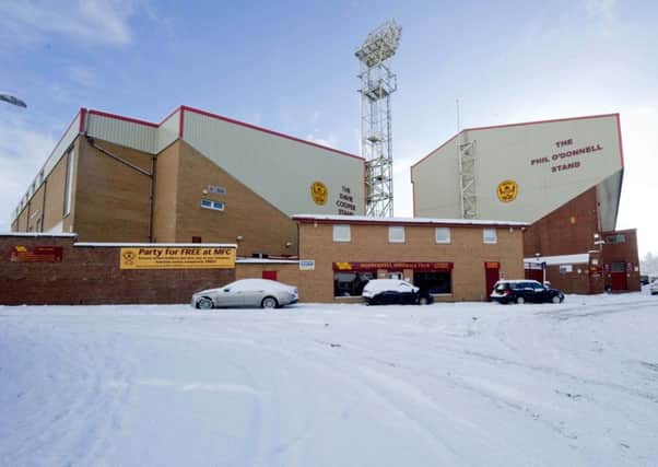 A blanket of snow covers the area around Motherwell's Fir Park stadium. Pic: SNS