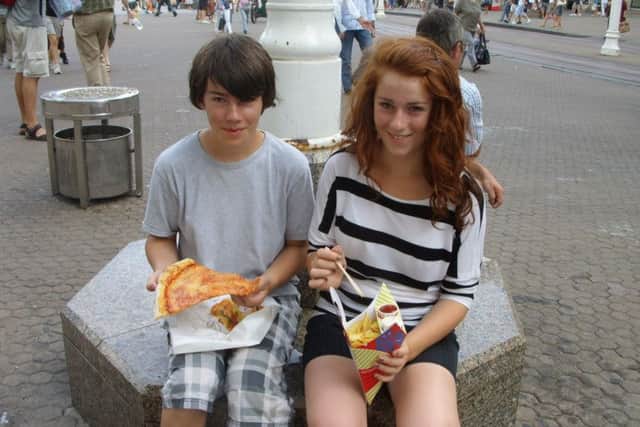 Claire Horsefield pictured with her brother Eigan who has inspired the haircut