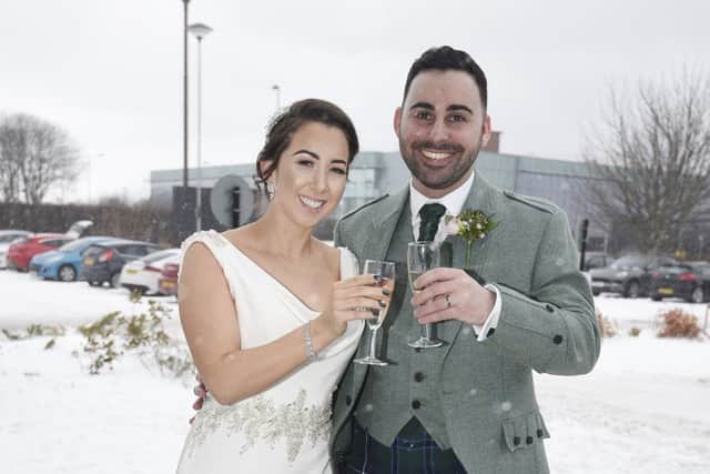 Jade and Martin Hanley who got married today at The Village at Crewe Toll, Picture: Greg Macvean