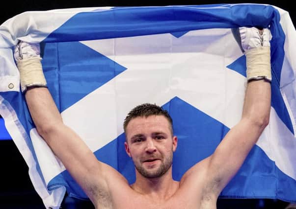 Scotland's Josh Taylor celebrates his win over Nicaragua's Winston Campos. Picture: Bill Murray/SNS