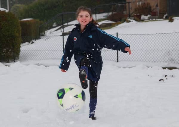 Nine year old Miren McKenna from Bilston who plays for Loanhead Miners Youth Football Club.