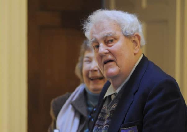 Tam Dalyell at the opening of an exhibition about his life in The Haining House in Selkirk.