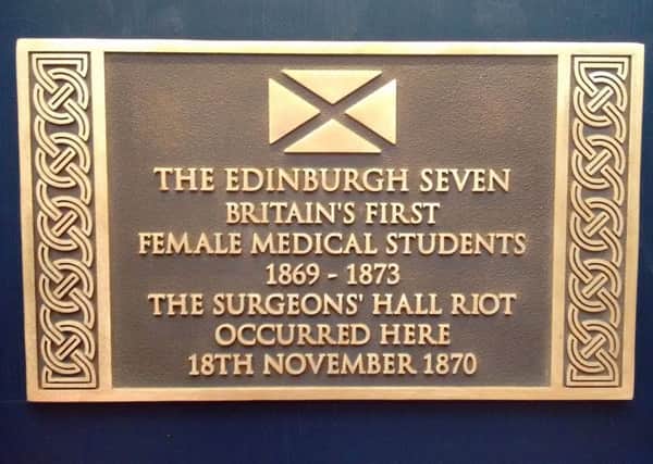 The Edinburgh Seven plaque which is to be unveiled at a ceremony in the city today, Picture: Royal College of Surgeons of Edinburgh/PA Wire