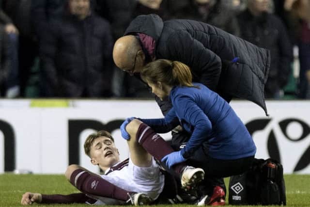Hearts lost Harry Cochrane to injury after just 14 minutes of the match