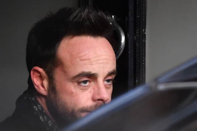Ant McPartlin leaves a house in west London after he was interviewed by police. Suzuki have axed their advertising deal with the ITV presenter and fellow host Declan Donnelly. Picture:: PA