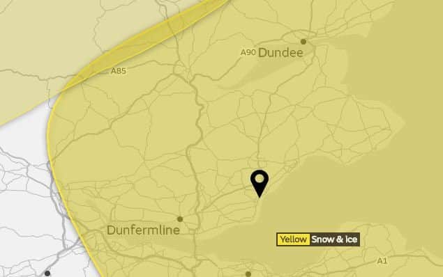 The yellow weather warning has been issued for Edinburgh from tonight