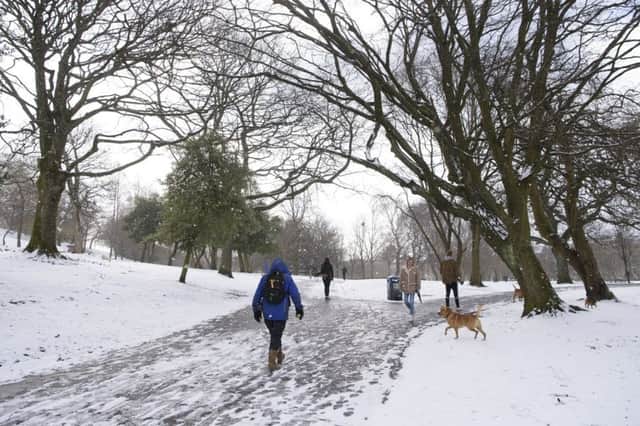 Wintery scenes in Glasgow as the cold snap dubbed the "mini beast from the east" hits. Picture: PA