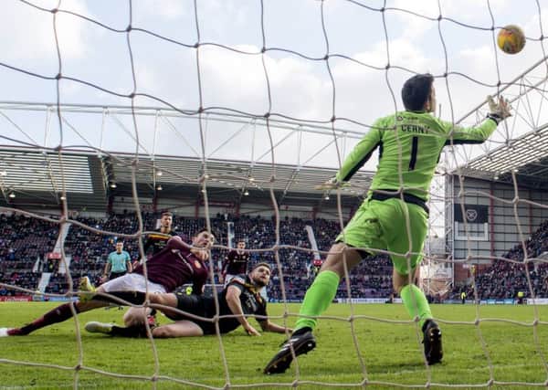 John Souttar fires home against Partick - his first goal for Hearts