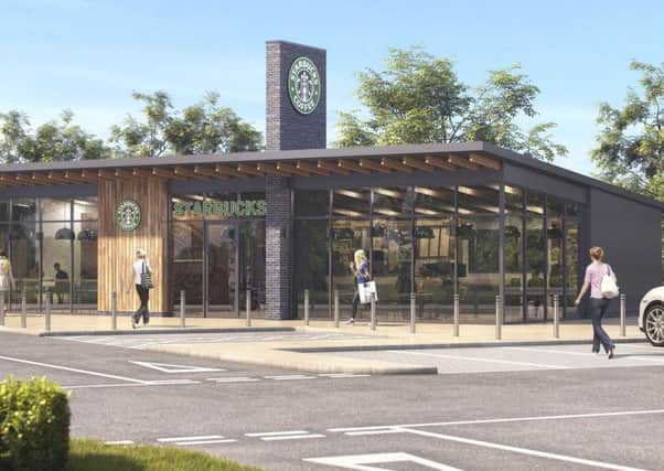 An artist's impression of the planned Starbucks at Hardengreen, Dalkeith.