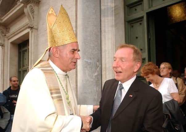 Cardinal Keith O'Brien in Rome with  Sir Tom Farmer