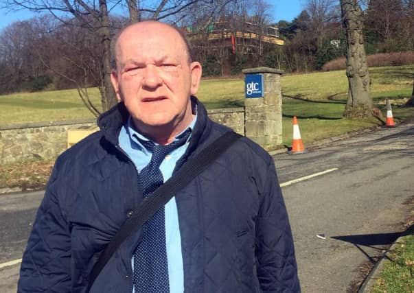 Peter Walsh outisde the General Teaching Council for Scotland, Picture: Deadline News
