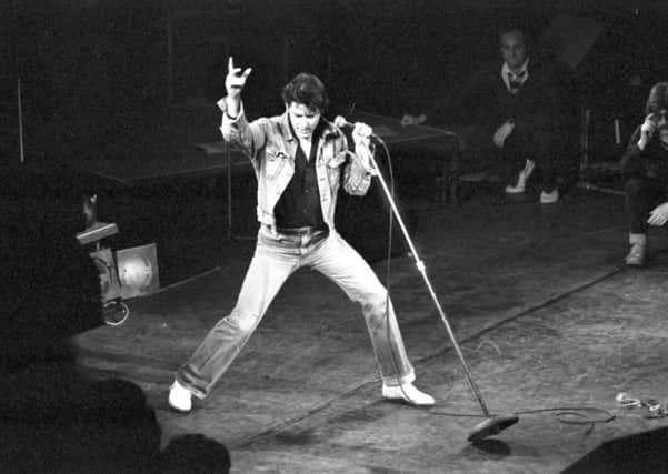 Welsh-born singer Shakin' Stevens on stage at the Playhouse theatre in Edinburgh, November 1981.