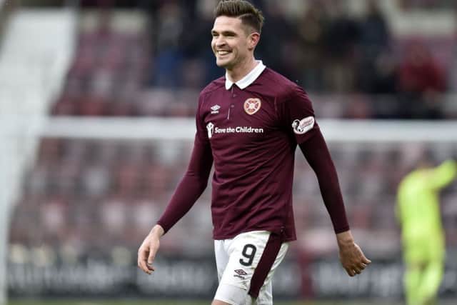 Kyle Lafferty has scored 17 goals for Hearts this term. Picture: SNS Group