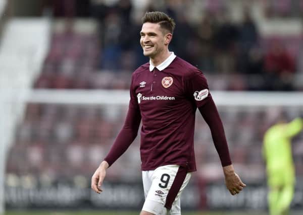 Kyle Lafferty has scored 17 goals for Hearts this term. Picture: SNS Group