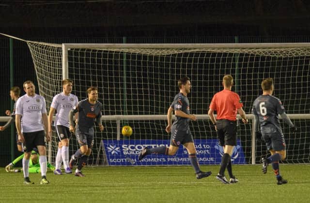 Clyde celebrate scoring their second goal against City on Tuesday night