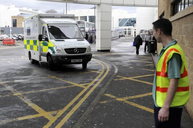 An ambulance arrives at the ERI's emergency department. Picture: Greg Macvean
