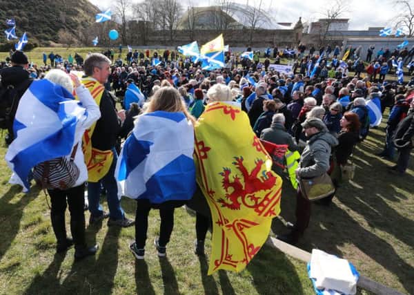 Protesters encircled the Scottish Parliament in Edinburgh, Picture by Stewart Attwood
