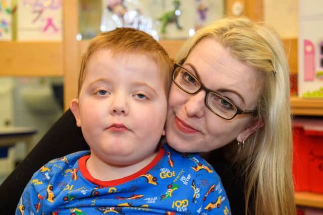 Karen Gray at the Sick Kids with her son Murray Gray aged five who is suffering from a rare form of epilepsy.