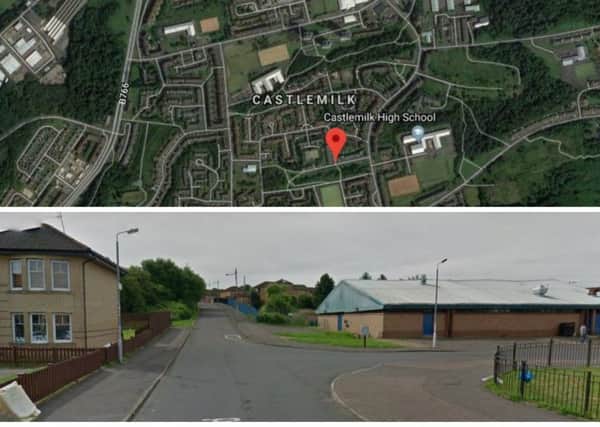 The hit and run took place in the Castlemilk area of Glasgow. Picture: Google Maps