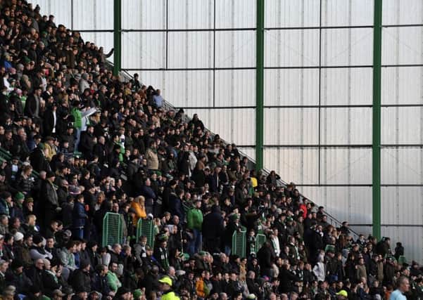 Hibs fans pictured at the 2-0 win over Aberdeen in February. Picture: SNS Group
