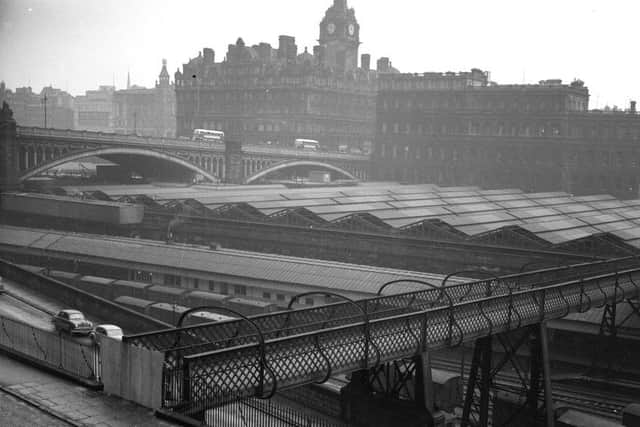 Waverley Station and footbridge from Jeffrey Street  to Calton Road. Picture: TSPL