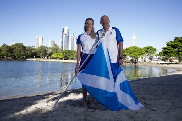 Team Scotland flag bearer  Eilidh Doyle with husband Brian