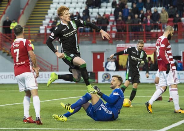 Simon Murray netted for Hibs the last time the two sides met, at New Douglas Park in late November last year. Picture: SNS Group