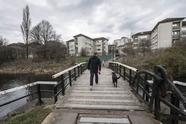 One of the canal bridges in Knightswood, Glasgow, that requires repair. Picture: John Devlin