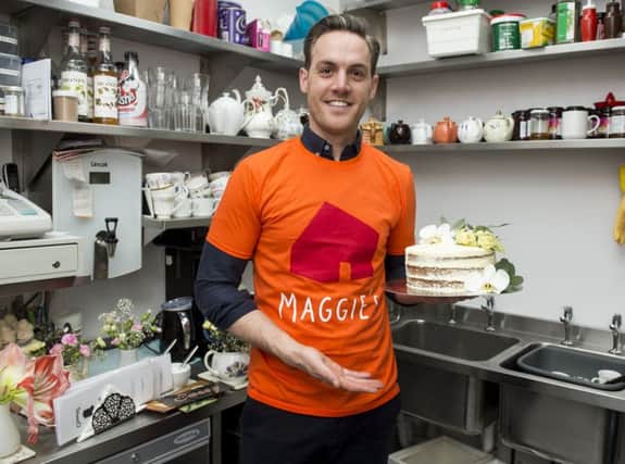 Tom Hetherington,an architect and former Great British Bake Off contestant will be helping to host a Kitchen Table Day for Maggie's Cancer Centres.