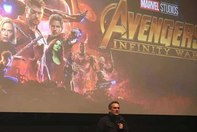 Director Joe Russo introduces a 20 min clip - but no sneak preview of Edinburgh was given.