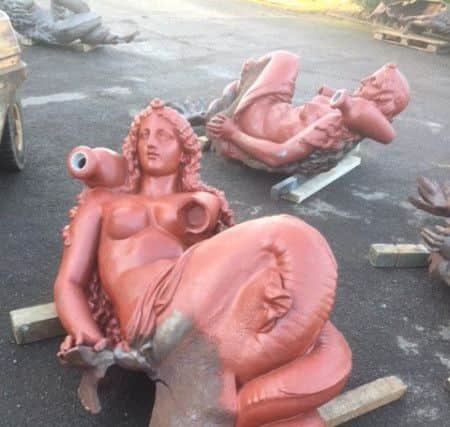 Parts of the Ross Fountain at Lost Art's workshop near Wigan