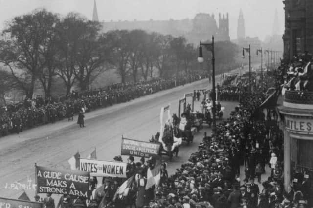 WSPU demonstration along Princes Street, 9 October 1909. Picture: Contributed