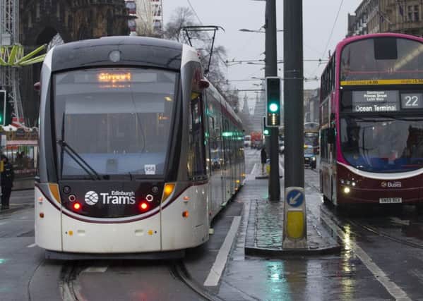 Trams had been delayed as a result of a road accident at Gogarburn