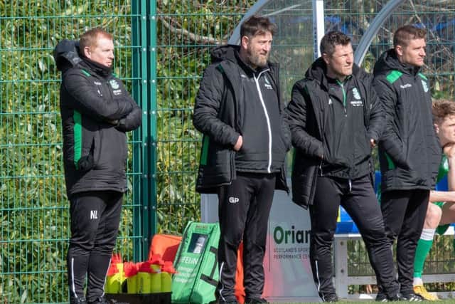 Neil Lennon, left, has rarely missed an Under-20s game since joining Hibs. He is alongside his assistant Garry Parker and 20s coach Grant Murray