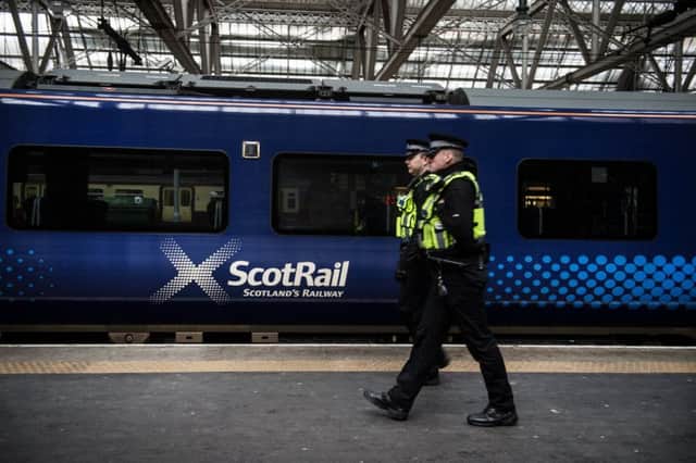 A man hurled abuse at passengers on a train from Glasgow to Falkirk