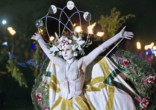 The May Queen ushers in summer at the Beltane Festival. Picture: Jane Barlow