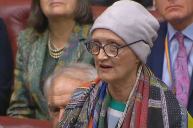 Dame Tessa Jowell speaking in the House of Lords in London, after she was diagnosed with a brain tumour