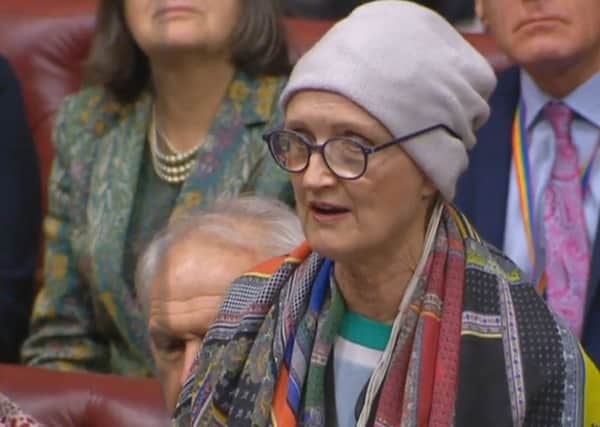 Dame Tessa Jowell speaking in the House of Lords in London, after she was diagnosed with a brain tumour