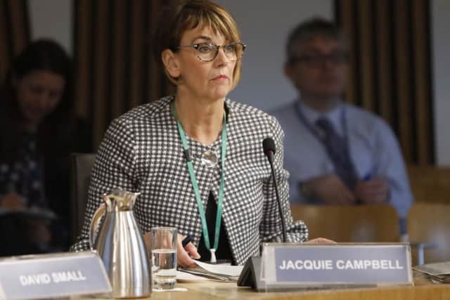 Jacquie Campbell, Chief Officer, Acute Services NHS Lothian appears before the Health and Sport Committee to give evidence on the Scrutiny of NHS Boards - NHS Lothian. 24 April 2018. Pic - Andrew Cowan/Scottish Parliament