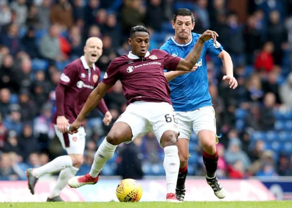 Hearts' Joaquim Adao failed to impress when he came on as a second-half substitute against Rangers. Pic: SNS