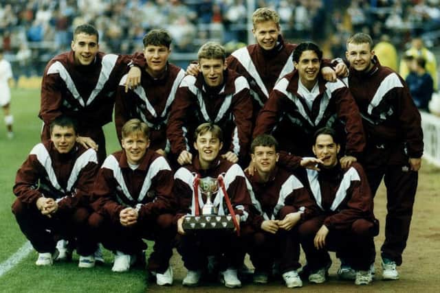 Murray, back row second left, won the Youth Cup with Hearts in 1993