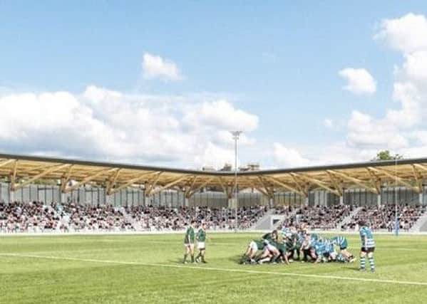 An artist's illustration of the  Edinburgh Academical Club sports ground redevelopment in  Stockbridge