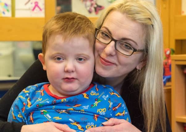 Karen Gray at the Sick Kids with her son Murray Gray aged five who is suffering from a rare form of epilepsy. Picture: Ian Georgeson