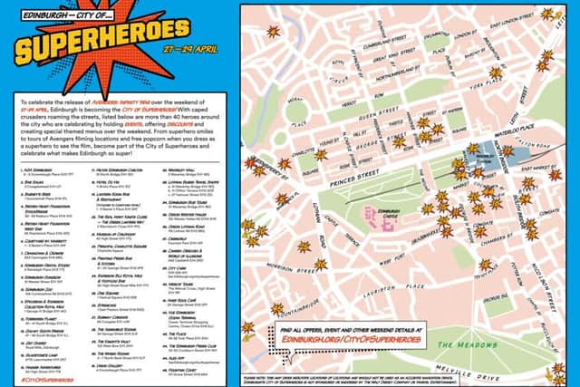The Avengers map of Edinburgh