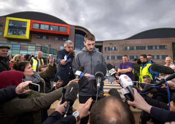 Tom Evans, father of Alfie Evans, speaks to the media outside Alder Hey Children's Hospital on April 26, 2018 in Liverpool. Picture; Getty