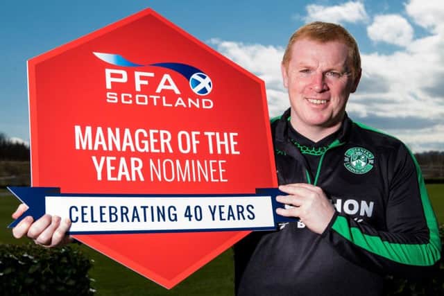 Hibs head coach Neil Lennon is in the running for the award