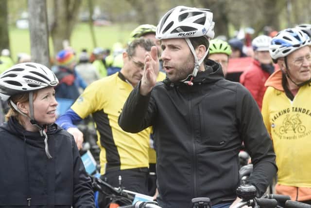 Pedal on Parliament led by Mark Beaumont began at the Meadows and headed down to Parliament. Picture: Greg Macvean