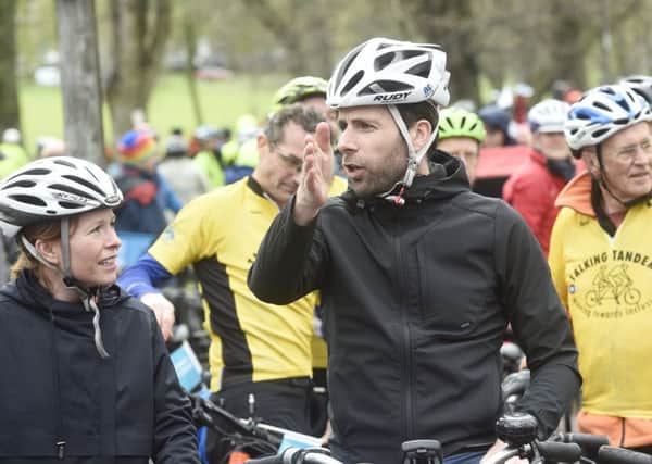 Pedal on Parliament led by Mark Beaumont began at the Meadows and headed down to Parliament. Picture: Greg Macvean