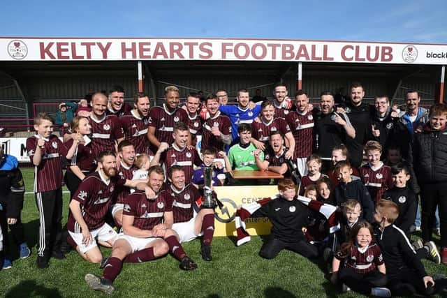 The Kelty players celebrate